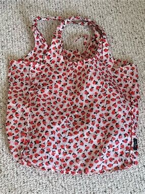 kate spade Red and White Floral Reusable Shopping Tote Bag